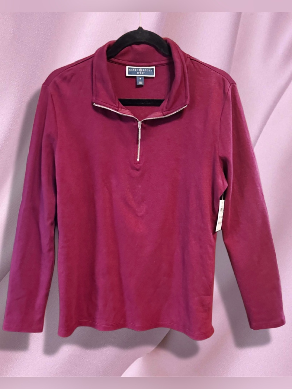 Karen Scott Sport Quarter-Zip Pullover - Burgundy NWT size Medium